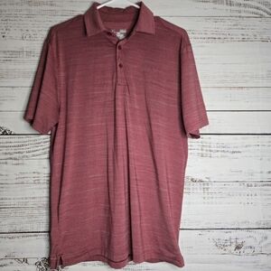 Under Armour UA Shirt Heat Gear Spacedye Red Short Sleeve Polo Shirt sz Med